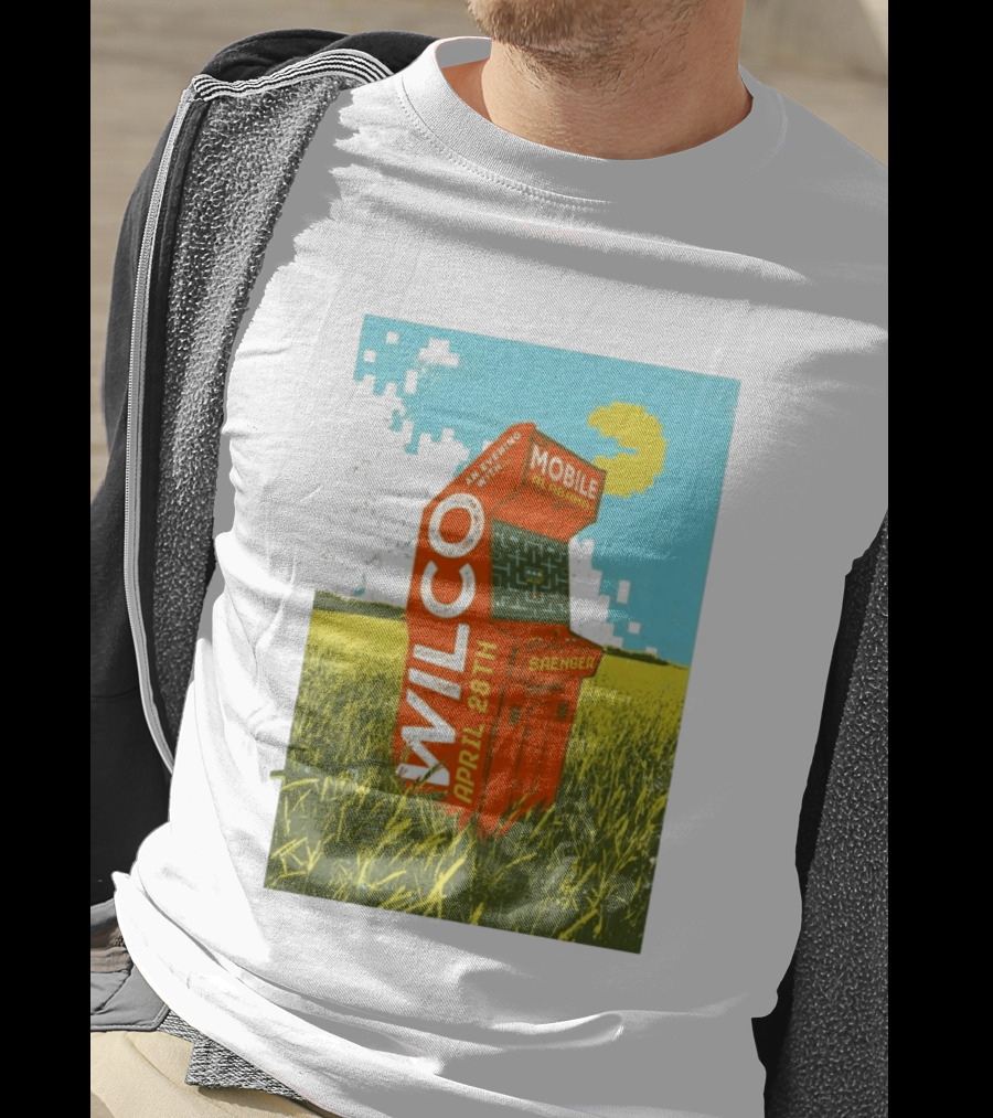 Wilco Saenger Mobile Alabama April 28th Arcade Retro Concert T-Shirt