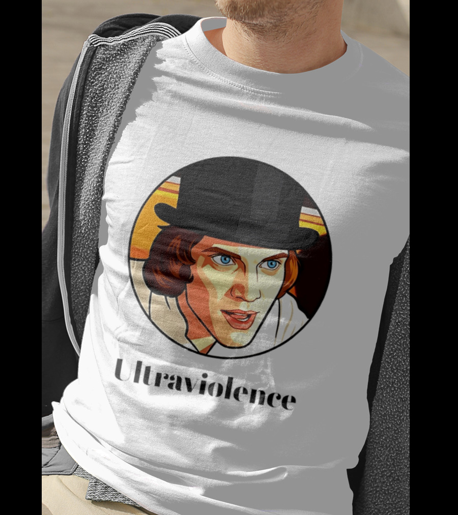 Alex DeLarge Ultraviolence Portrait Work Orange T-Shirt