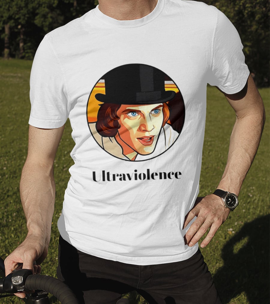 Alex DeLarge Ultraviolence Portrait Work Orange T-Shirt