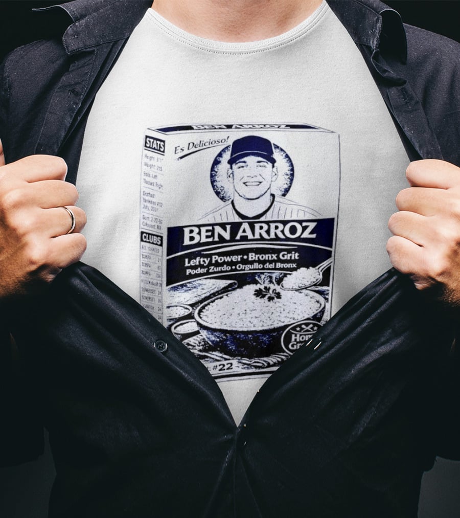 Ben Arroz Lefty Power Bronx Grit Orgullo Del Bronx Yankees Baseball Player T-Shirt