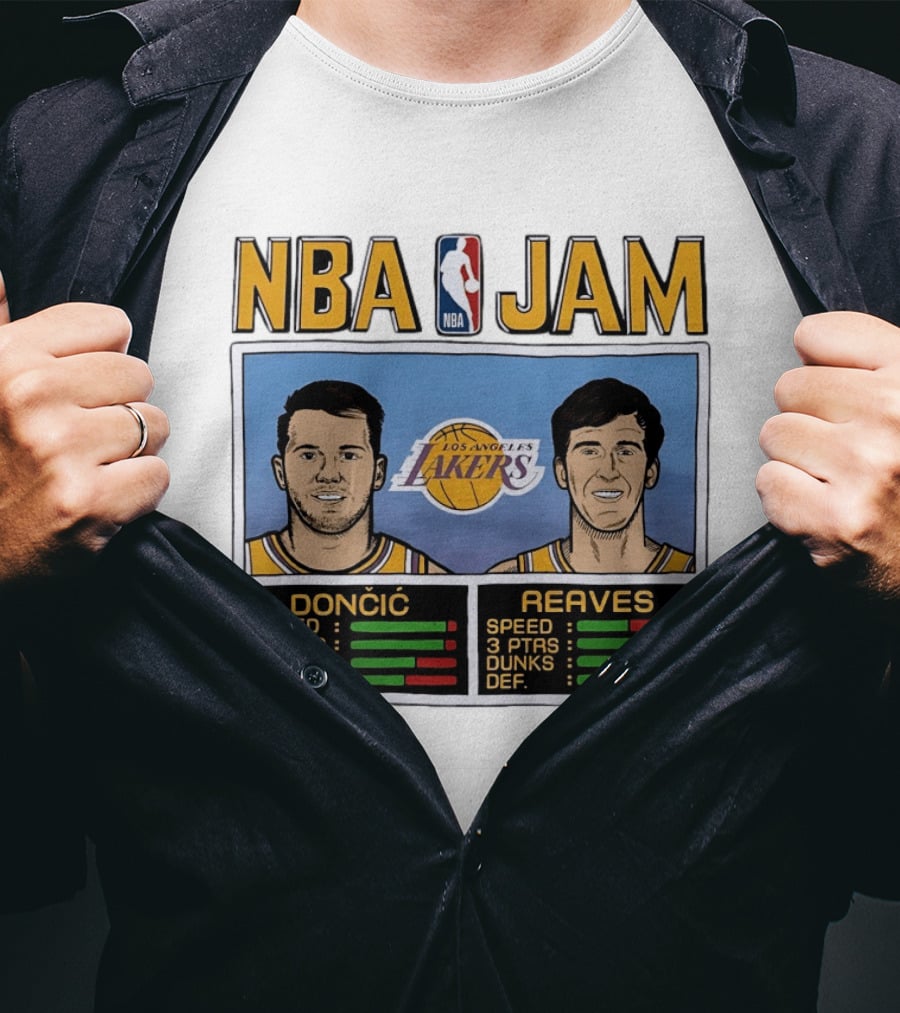 NBA Jam Luka Doncic Austin Reaves Los Angeles Lakers T-Shirt