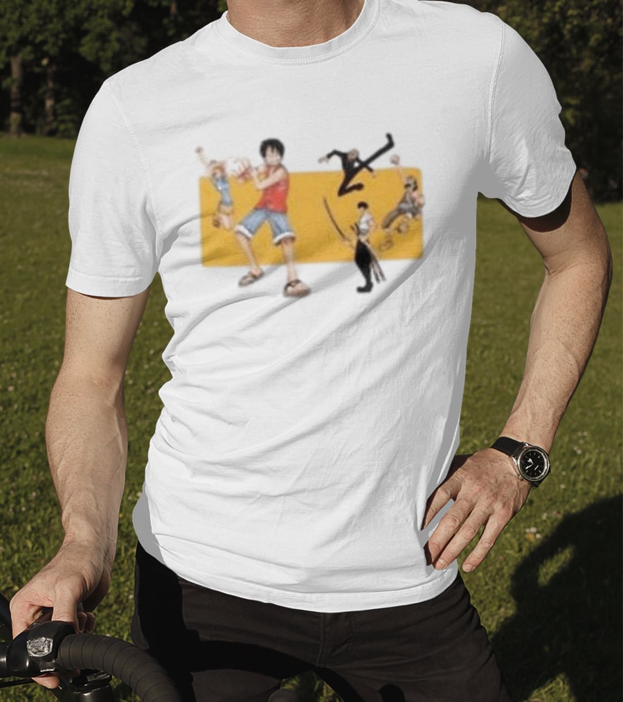 One Piece Classic Anime Characters In Action Pose T-Shirt