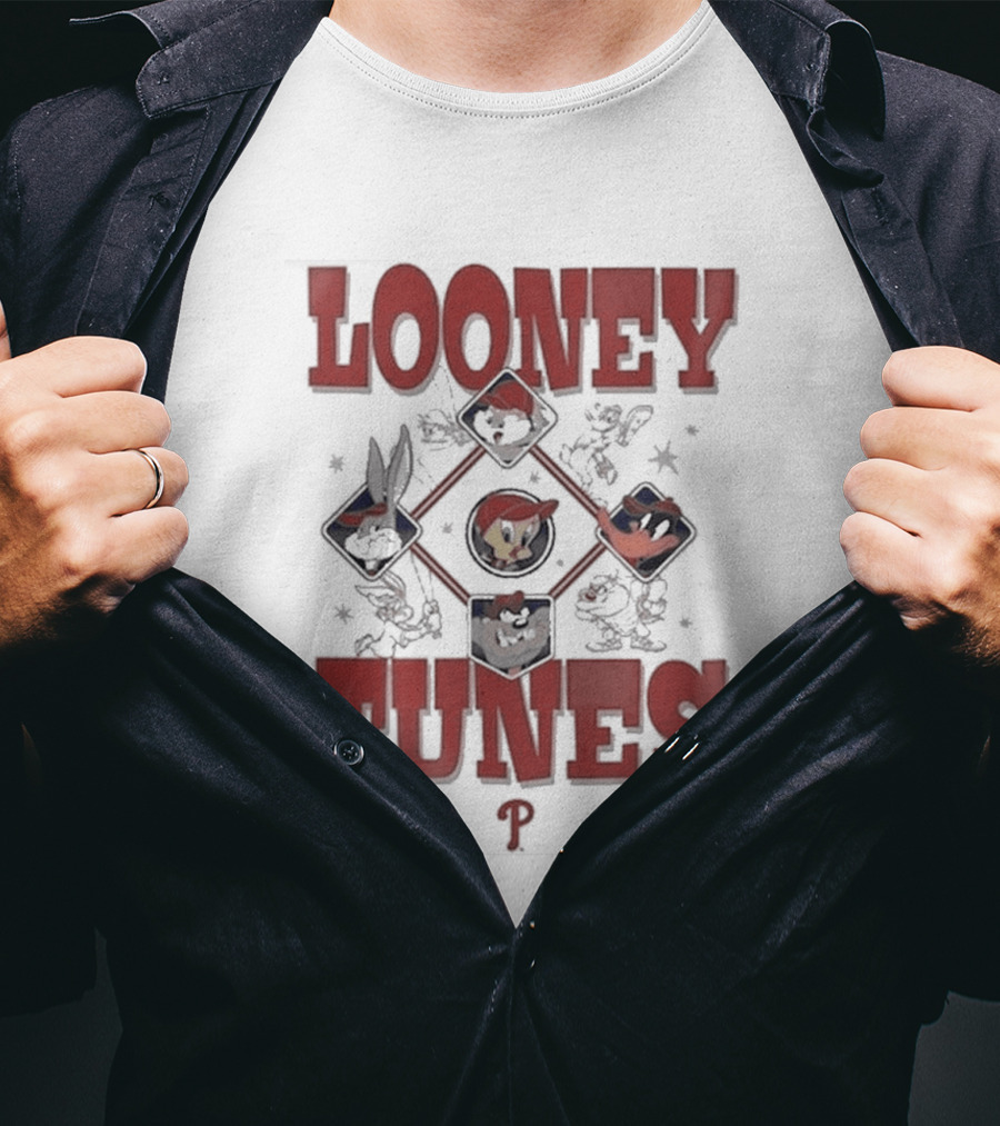 Philadelphia Phillies Looney Tunes Characters Collaboration T-Shirt