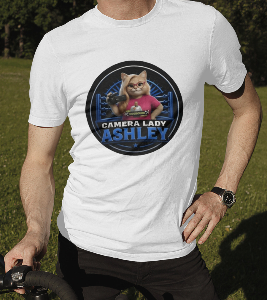 Pro Wrestling Tees Camera Lady Ashley Referee BONE Jones Productions T-Shirt
