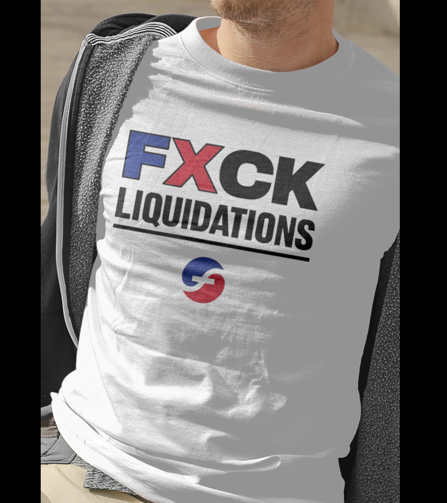 FXCK Liquidations Satirical Statement With Financial Theme Iconic Blue Red T-Shirt