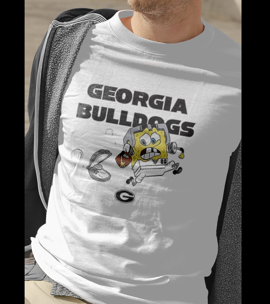Georgia Bulldogs SquarePants Running October Baseball Fly The W T-Shirt