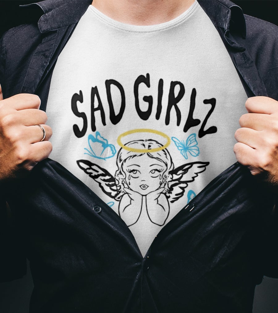 Sad Girlz Junior H Sad Angel Halo Butterfly T-Shirt