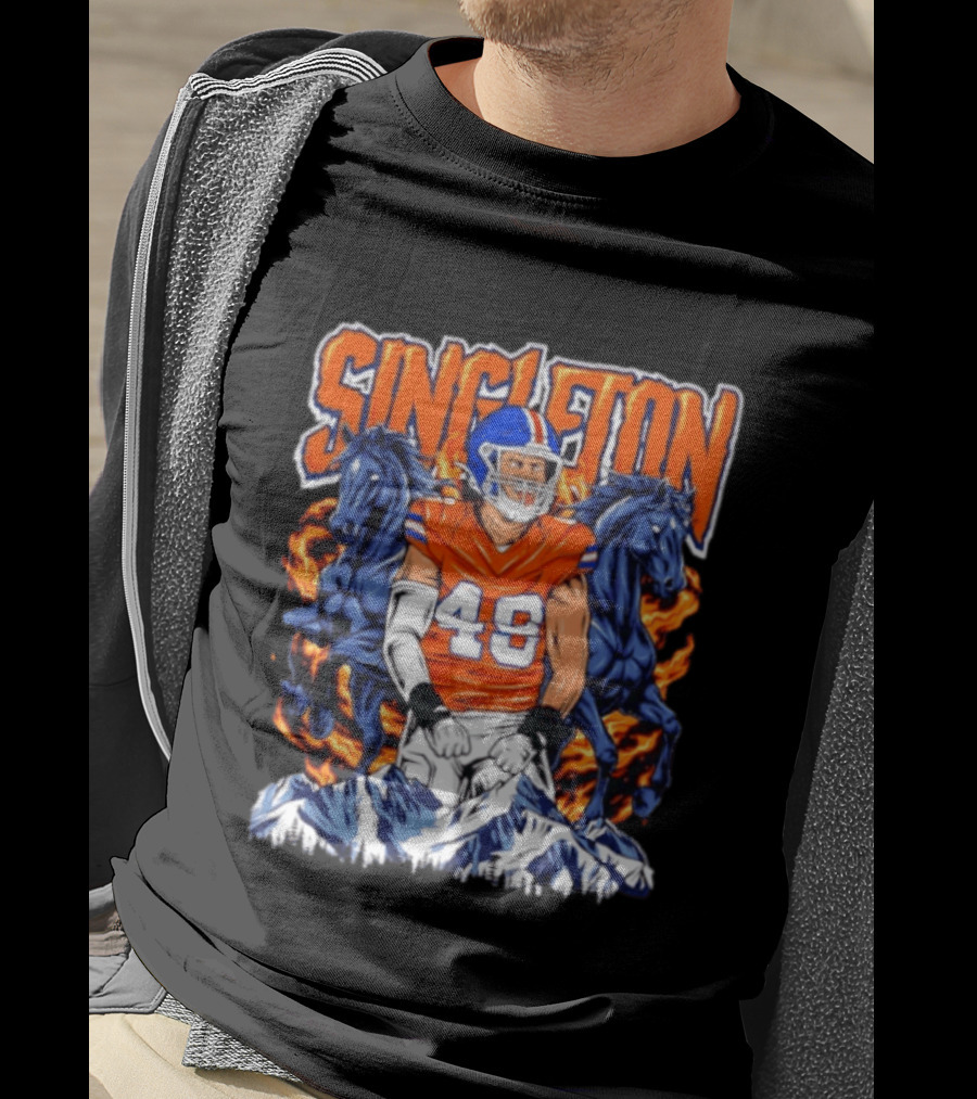 Alex Singleton Denver Broncos Dark Horse 48 Rocky Mountains T-Shirt