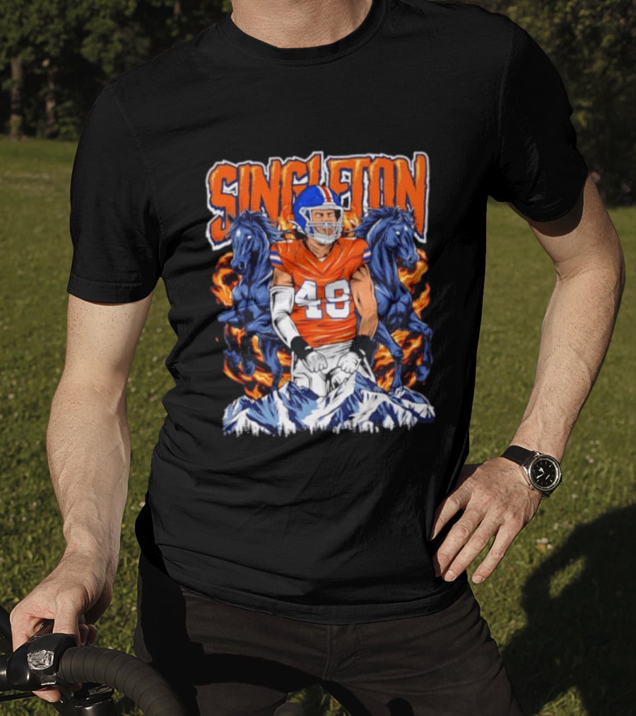 Alex Singleton Denver Broncos Dark Horse 48 Rocky Mountains T-Shirt