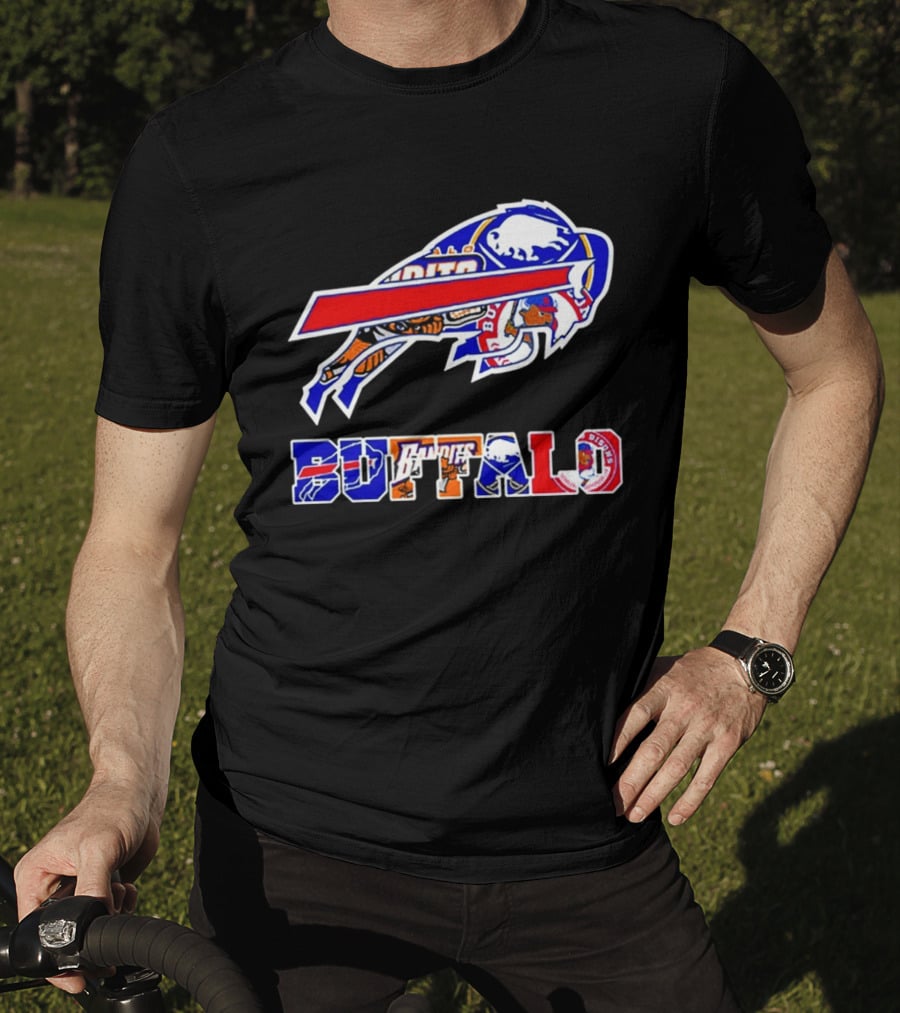 Buffalo Bills Sabres Braves Bandits Bisons Sports Teams Mashup T-Shirt