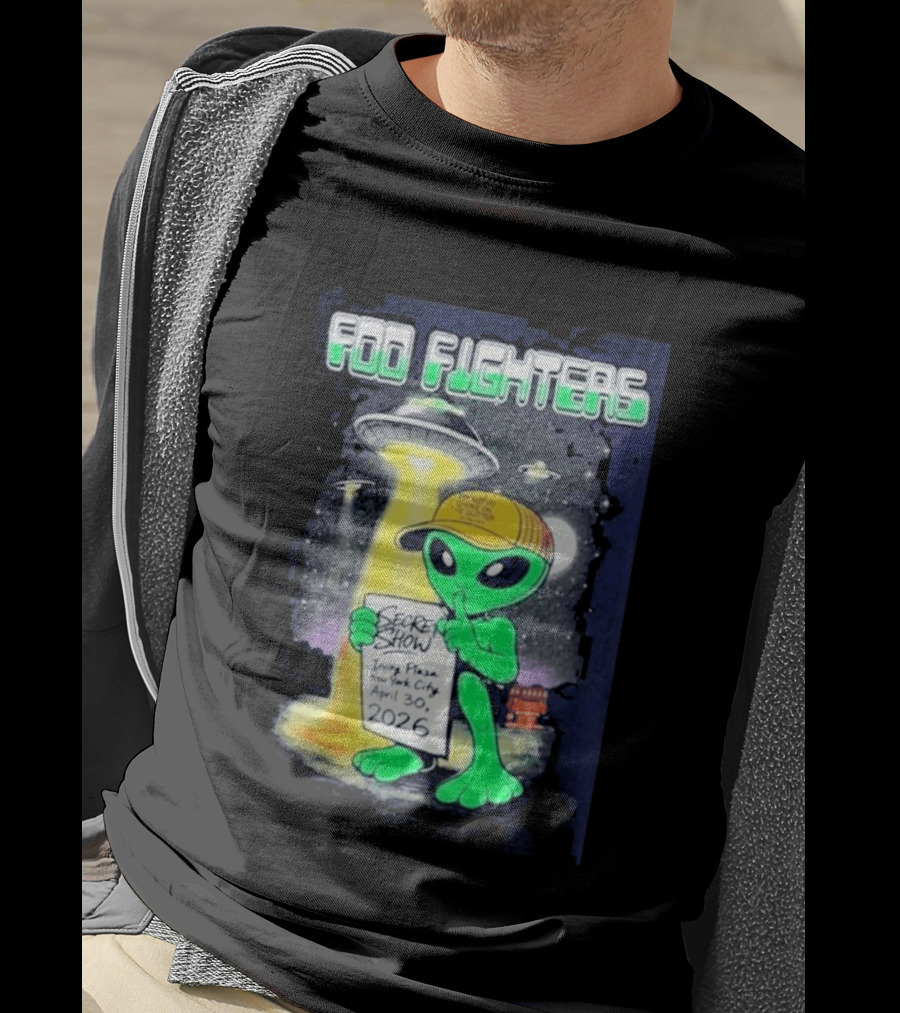 Foo Fighters Secret Show UFO Alien Theme NYC Irving Plaza April 30 2026 T-Shirt