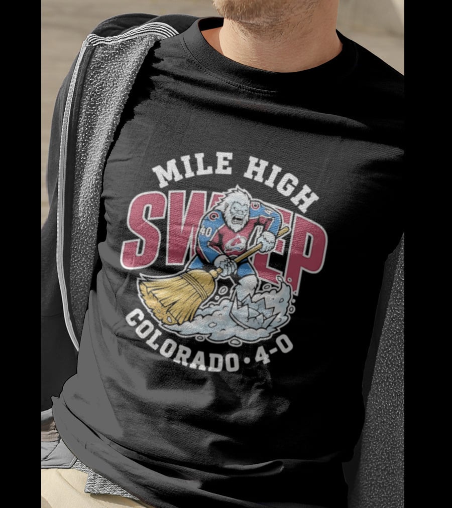 Mile High Sweep Colorado Avalanche Yeti 4 0 Victory T-Shirt