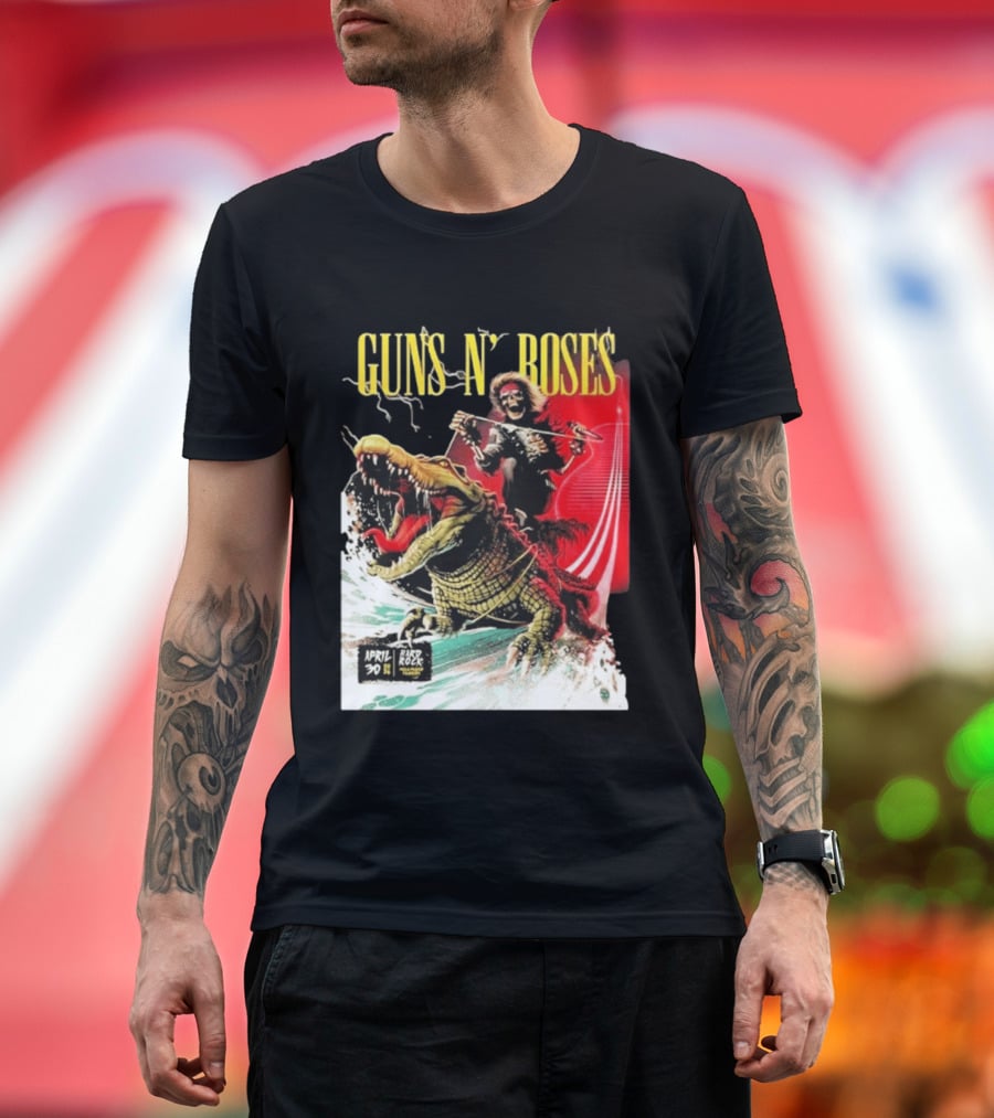 Guns N' Roses F1 Miami Grand Prix Florida 2026 Skeleton Rides Crocodile Hard Rock Live April 30 T-Shirt