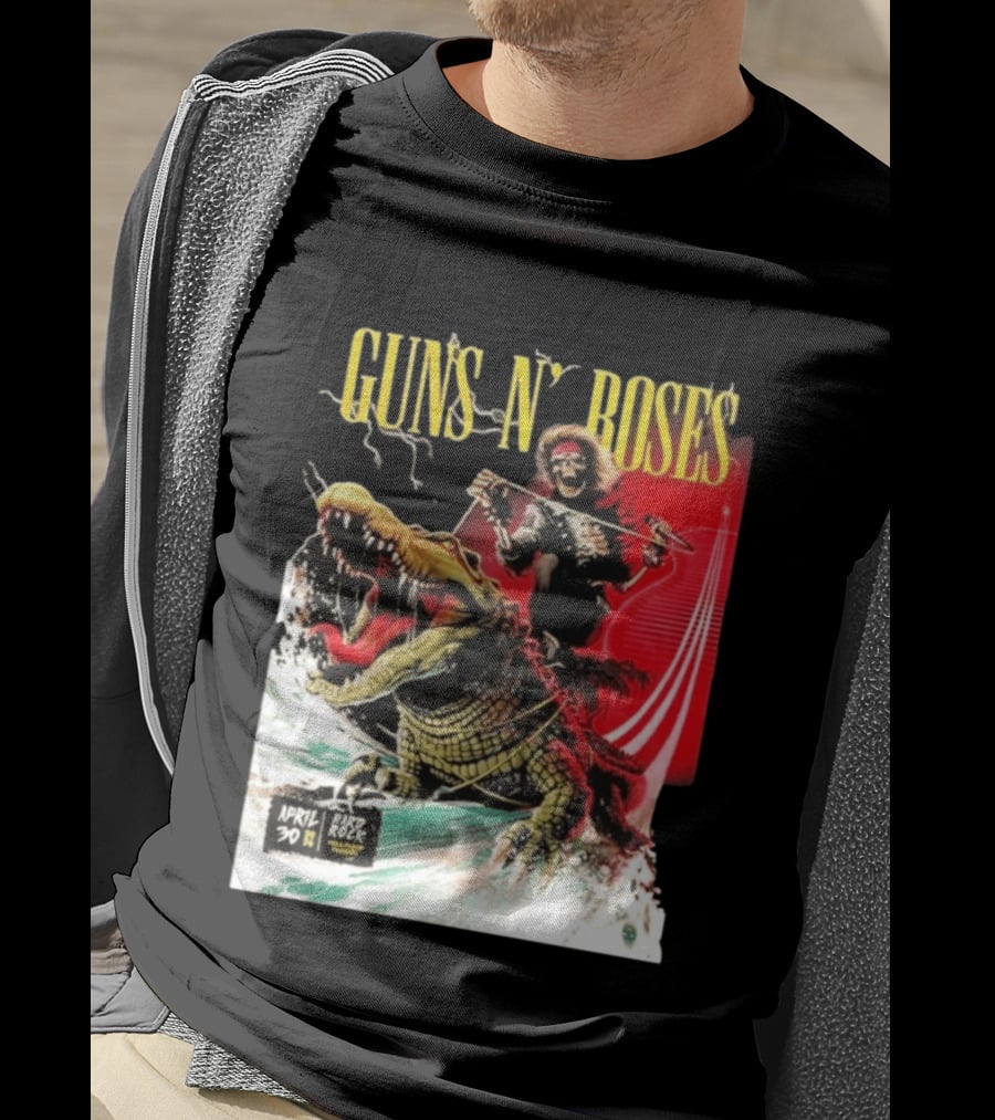 Guns N' Roses F1 Miami Grand Prix Florida 2026 Skeleton Rides Crocodile Hard Rock Live April 30 T-Shirt