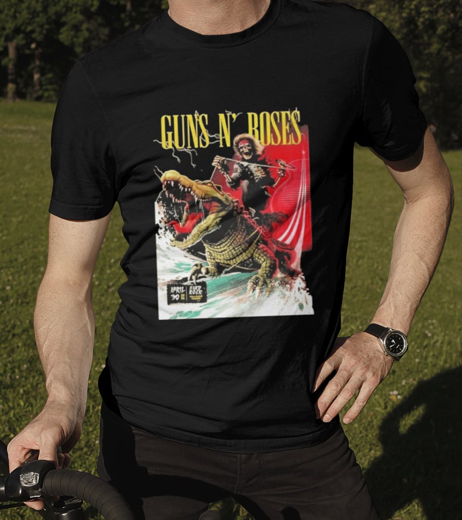 Guns N' Roses F1 Miami Grand Prix Florida 2026 Skeleton Rides Crocodile Hard Rock Live April 30 T-Shirt