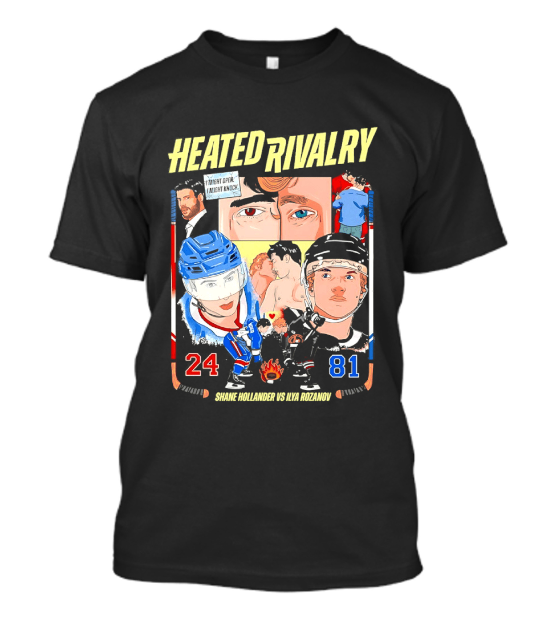 Heated Rivalry Ilya Rozanov 81 Vs Shane Hollander 24 Hockey Battle T-Shirt