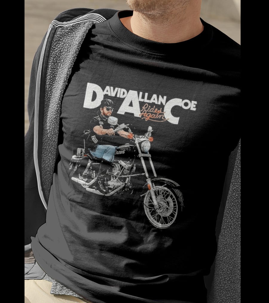 David Allan Coe Rides Again Biker Country Music Legend T-Shirt
