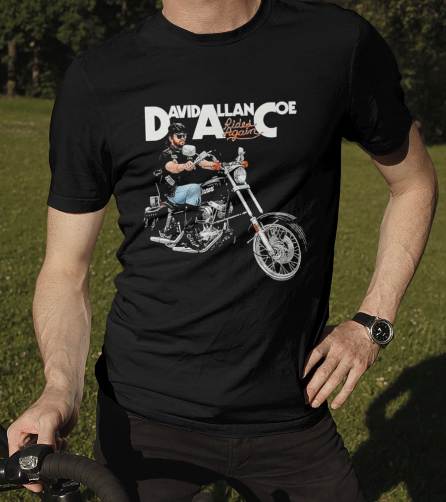 David Allan Coe Rides Again Biker Country Music Legend T-Shirt