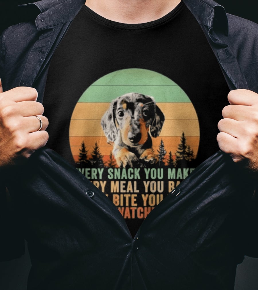 Every Snack You Make Every Meal You Bake Dog I'll Be Ing You Retro Sunset T-Shirt