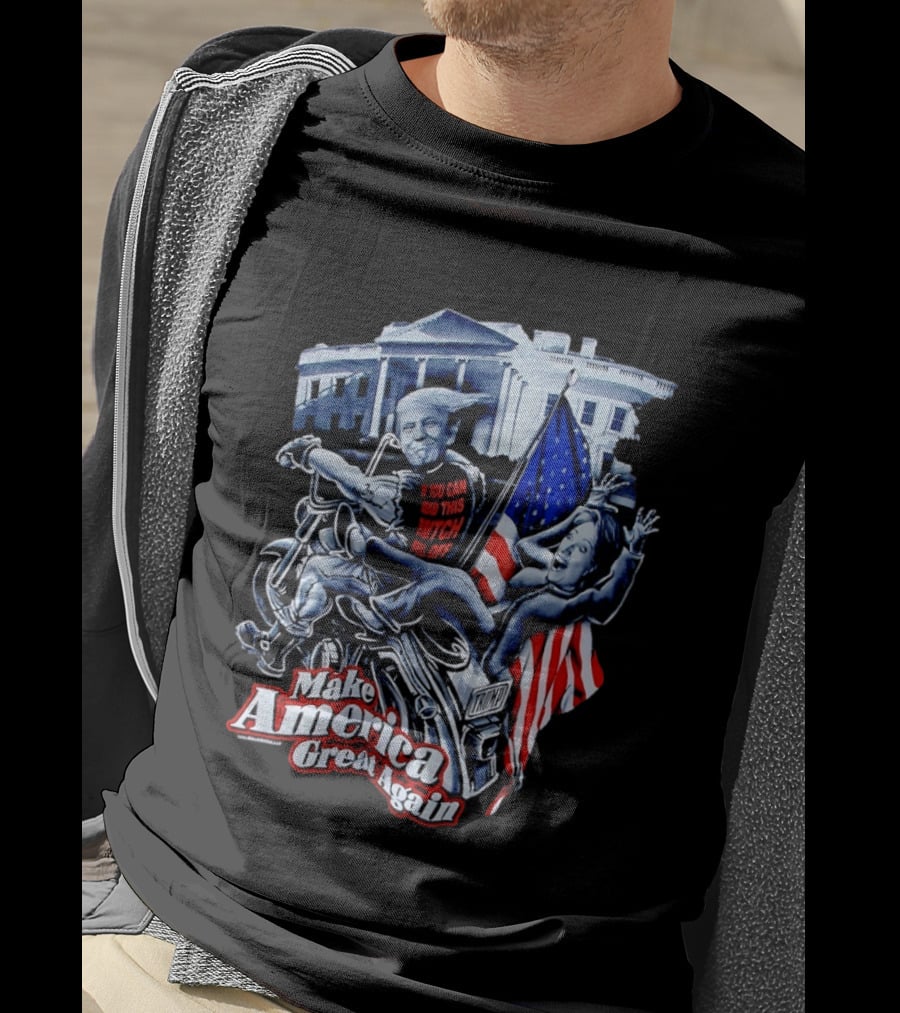 Make America Great Again Trump Motorcycle White House Flag T-Shirt