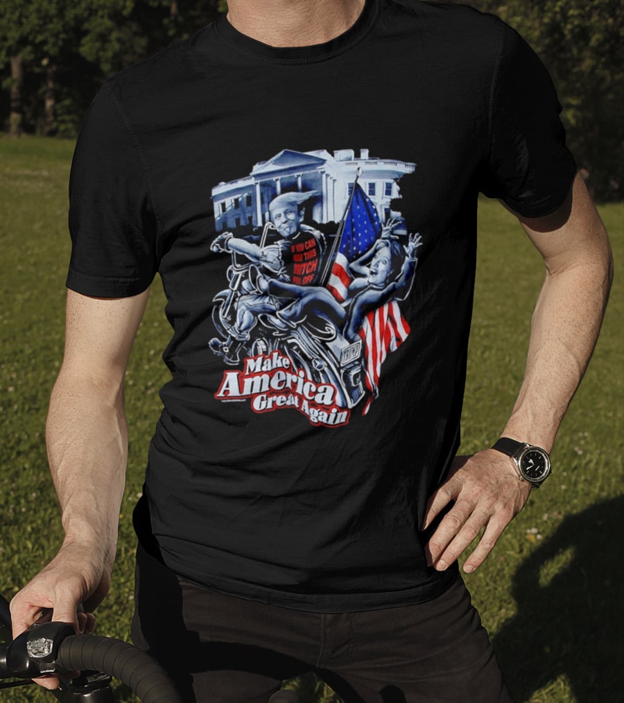 Make America Great Again Trump Motorcycle White House Flag T-Shirt