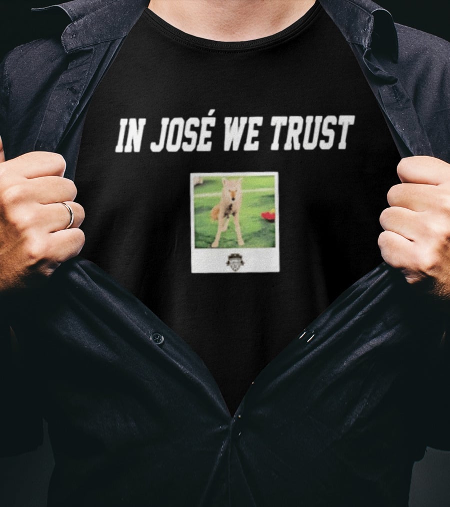 In JosÉ We Trust Circle C Coyote Image T-Shirt