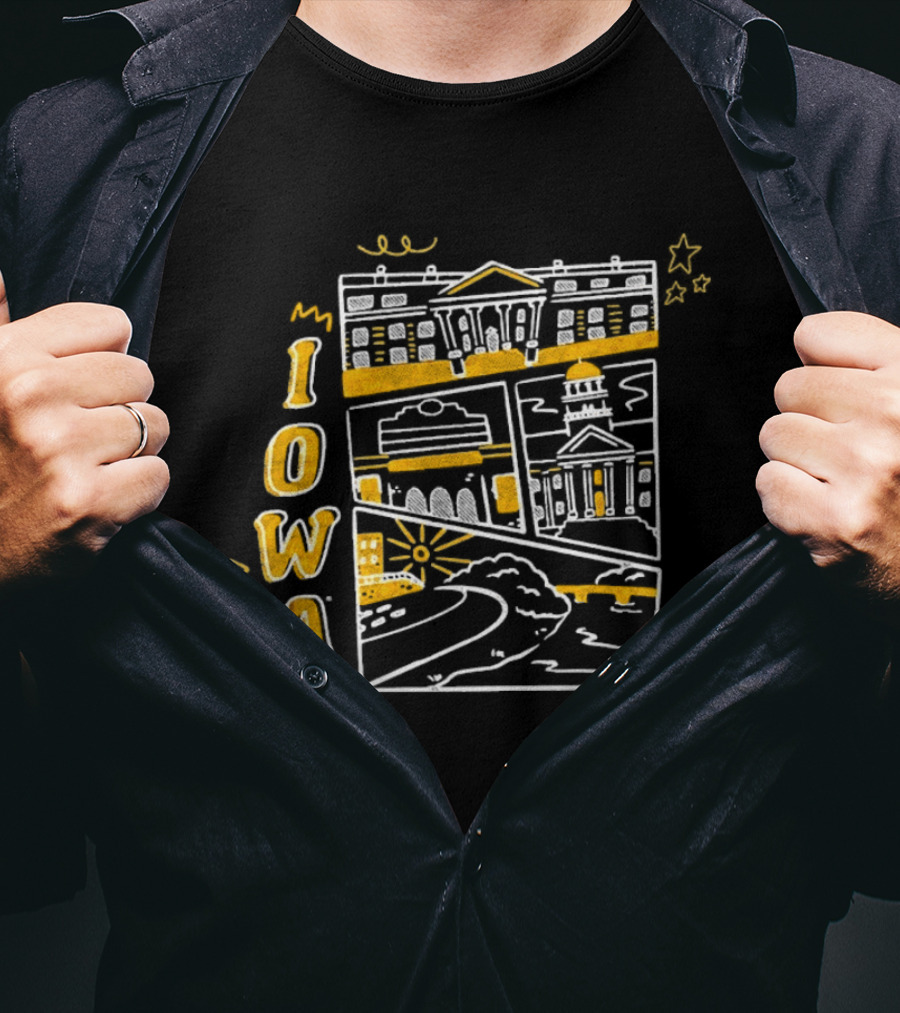 Iowa Hawkeyes Old Capitol Building And Campus Landmarks T-Shirt