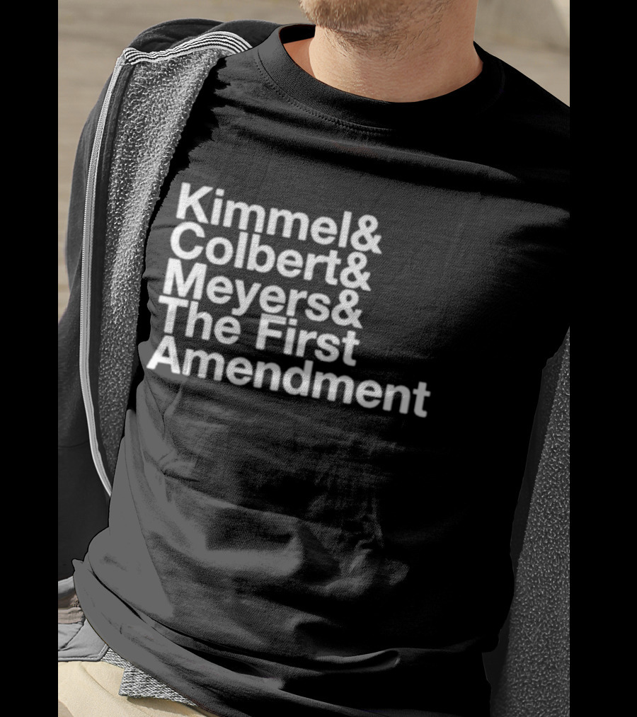 Kimmel Colbert Meyers The First Amendment Late Night Hosts T-Shirt