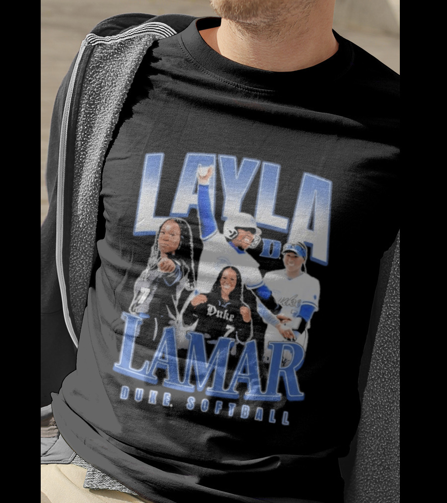 Layla Lamar Duke Blue Devils Softball 90s Baseball Team Celebration T-Shirt