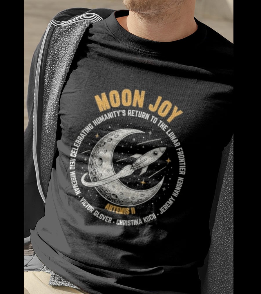 Moon Joy Celebrating Humanity's Return Lunar Frontier Artemis II Rocket Adventure T-Shirt