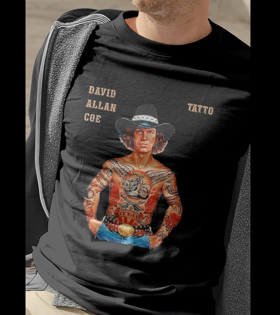 David Allan Coe Tattoo Texas Country Music Cowboy Hat T-Shirt