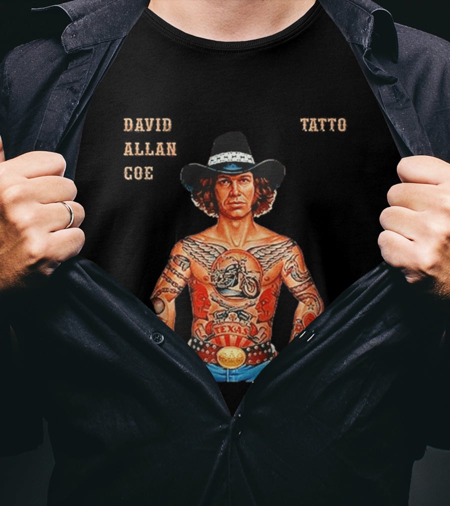 David Allan Coe Tattoo Texas Country Music Cowboy Hat T-Shirt