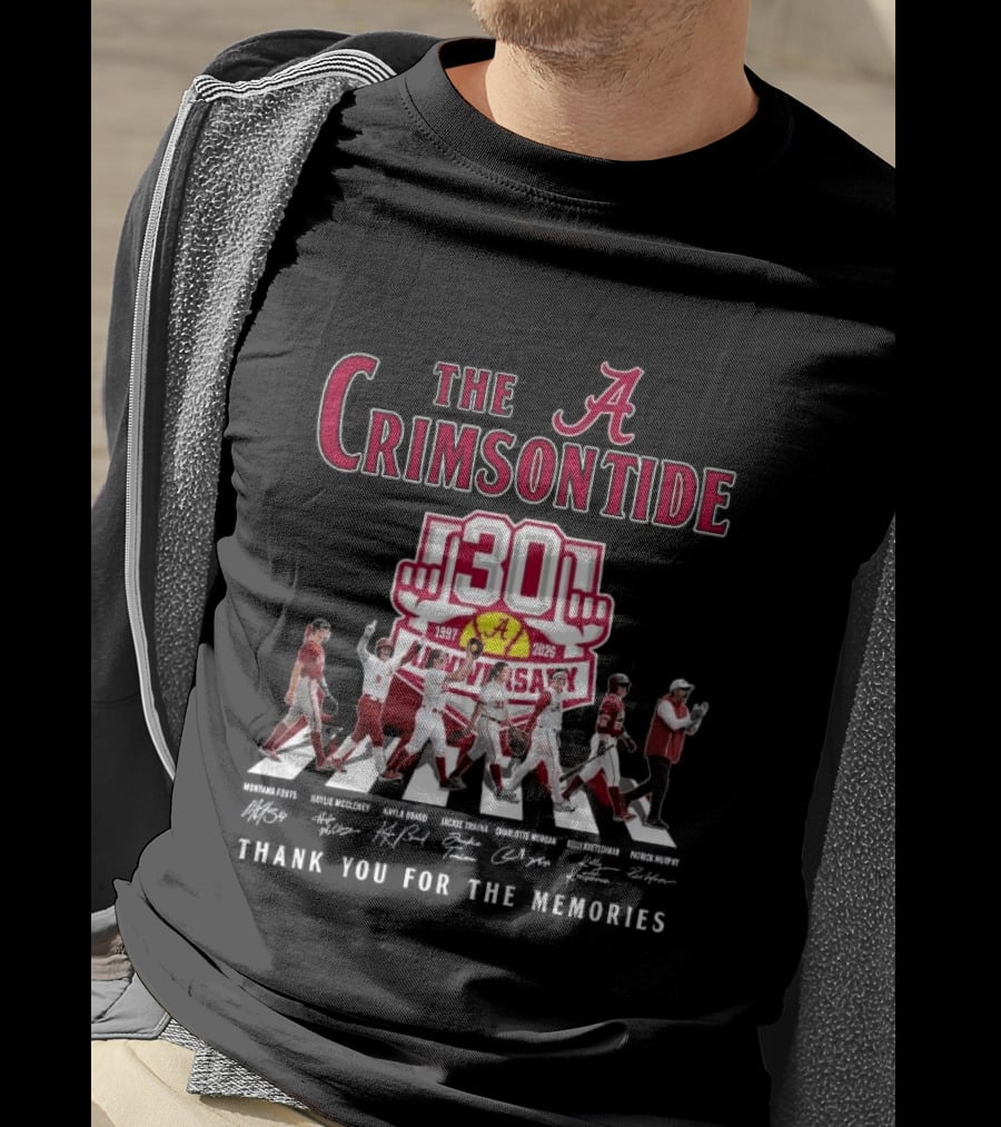 The Crimson Tide 30th Anniversary 1997 2025 Thank You For The Memories Signatures T-Shirt