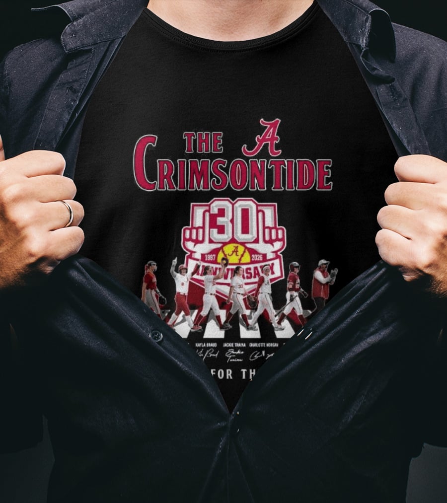 The Crimson Tide 30th Anniversary 1997 2025 Thank You For The Memories Signatures T-Shirt
