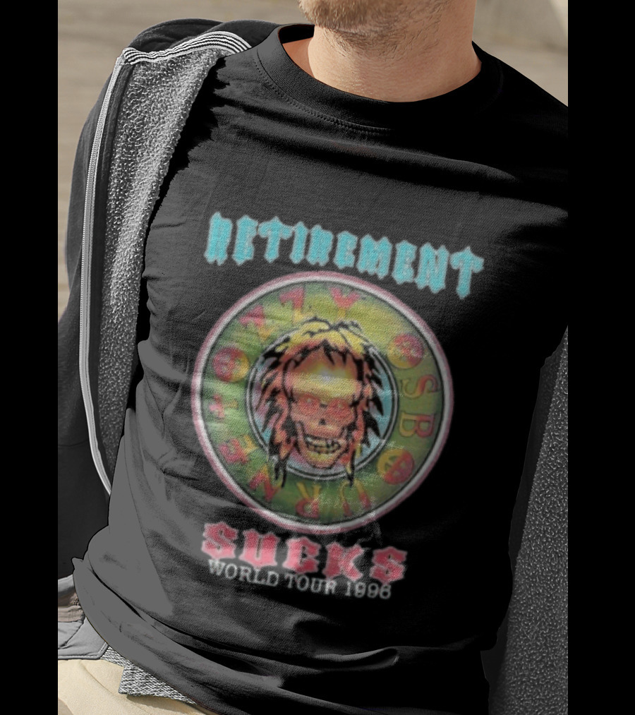 Ozzy Osbourne Retirement Sucks World Tour 1996 Psychedelic Skull T-Shirt