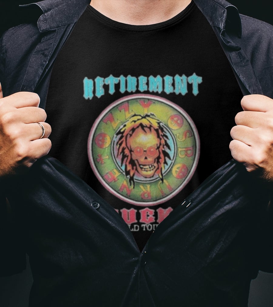 Ozzy Osbourne Retirement Sucks World Tour 1996 Psychedelic Skull T-Shirt