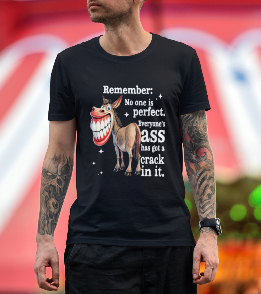 Remember No One Is Perfect Everyone's Ass Has Got A Crack In It Donkey T-Shirt