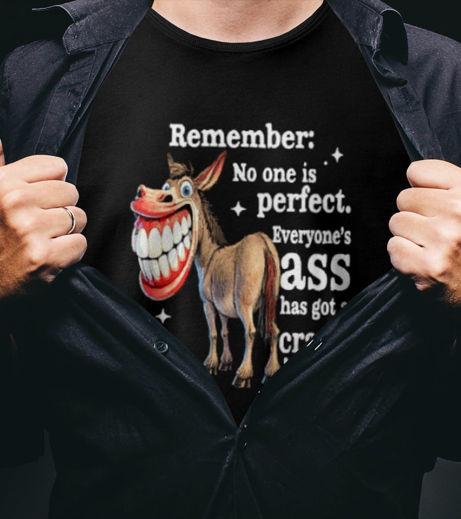 Remember No One Is Perfect Everyone's Ass Has Got A Crack In It Donkey T-Shirt
