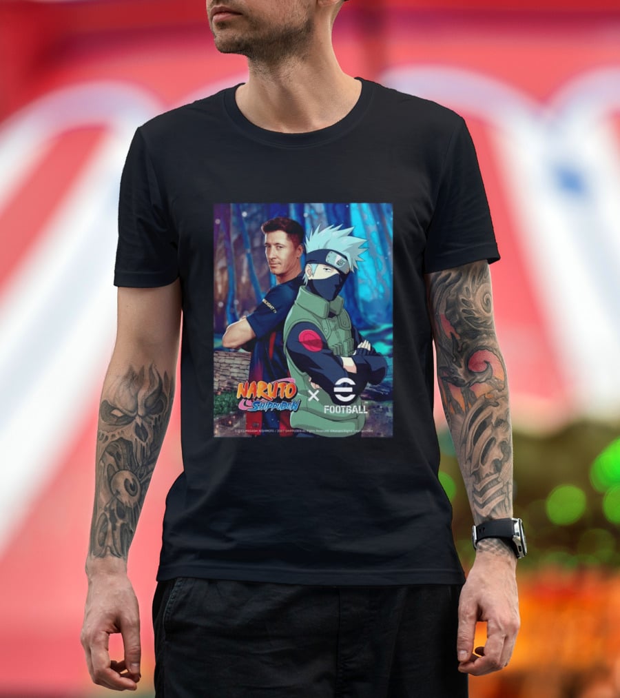 Naruto Shippuden X EFootball Featuring Robert Lewandowski And Kakashi 2026 T-Shirt