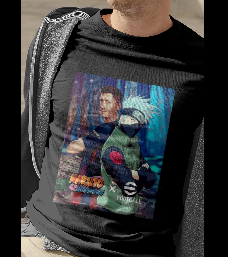Naruto Shippuden X EFootball Featuring Robert Lewandowski And Kakashi 2026 T-Shirt