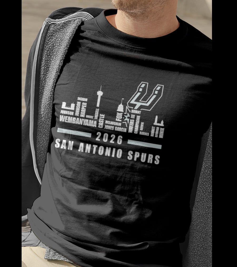 San Antonio Spurs Skyline 2026 Basketball Team Edition T-Shirt