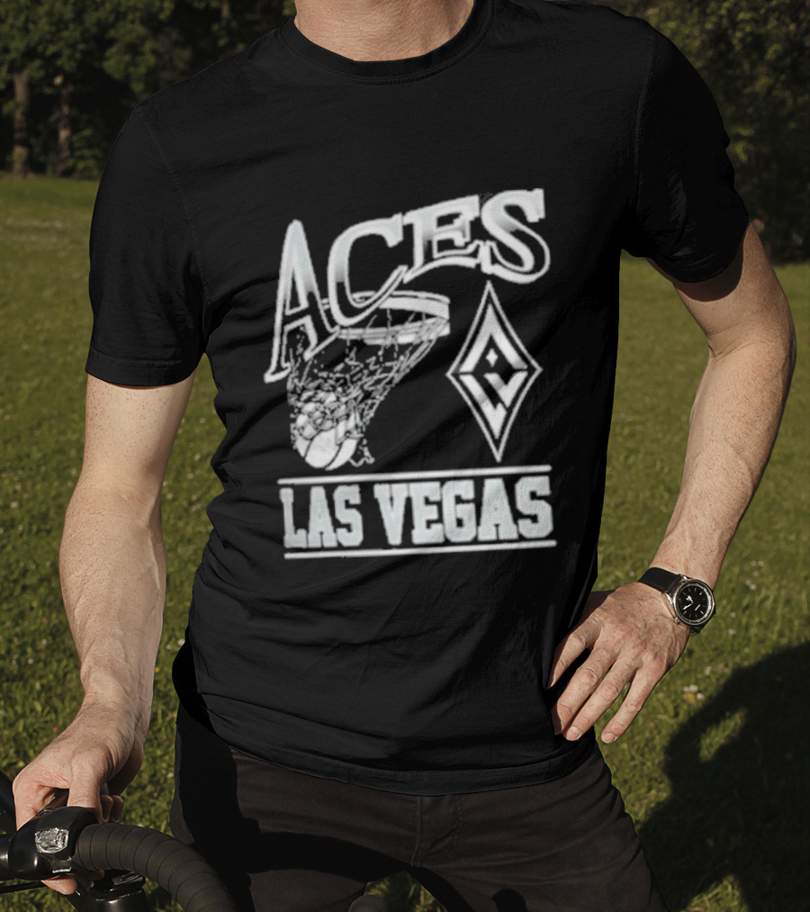 Las Vegas Aces Basketball Net And Diamond T-Shirt