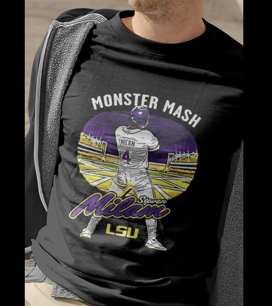 Monster Mash Steven Milam LSU Tigers Caricature NIL T-Shirt