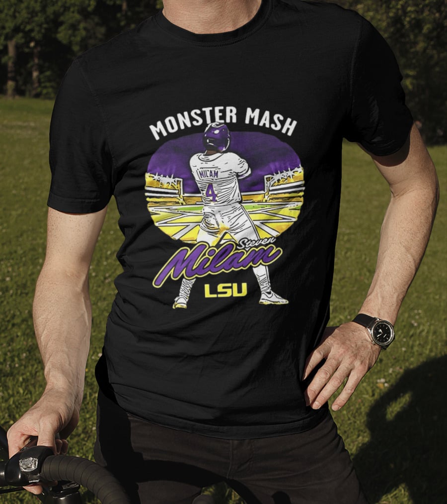 Monster Mash Steven Milam LSU Tigers Caricature NIL T-Shirt