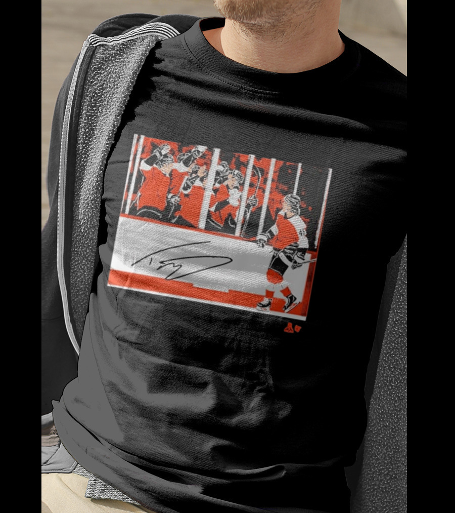 Trevor Zegras Penalty Box Celebration Hockey Art Signature Number 46 T-Shirt