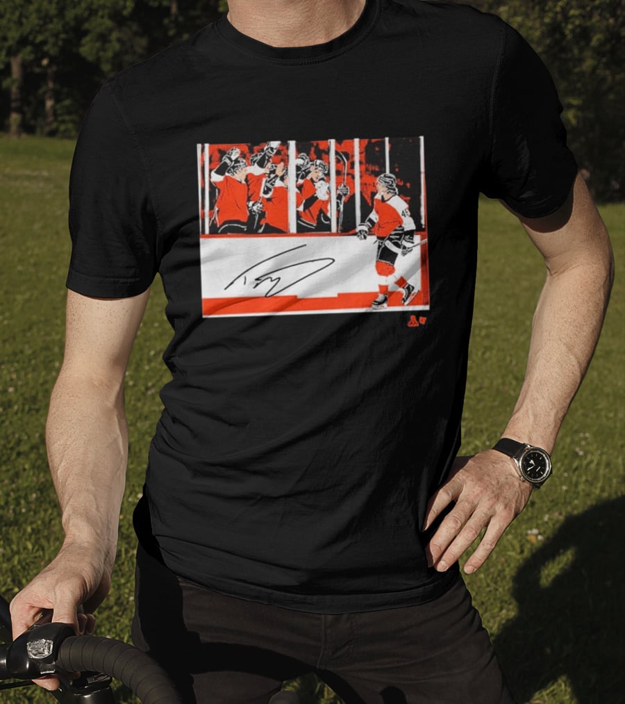 Trevor Zegras Penalty Box Celebration Hockey Art Signature Number 46 T-Shirt
