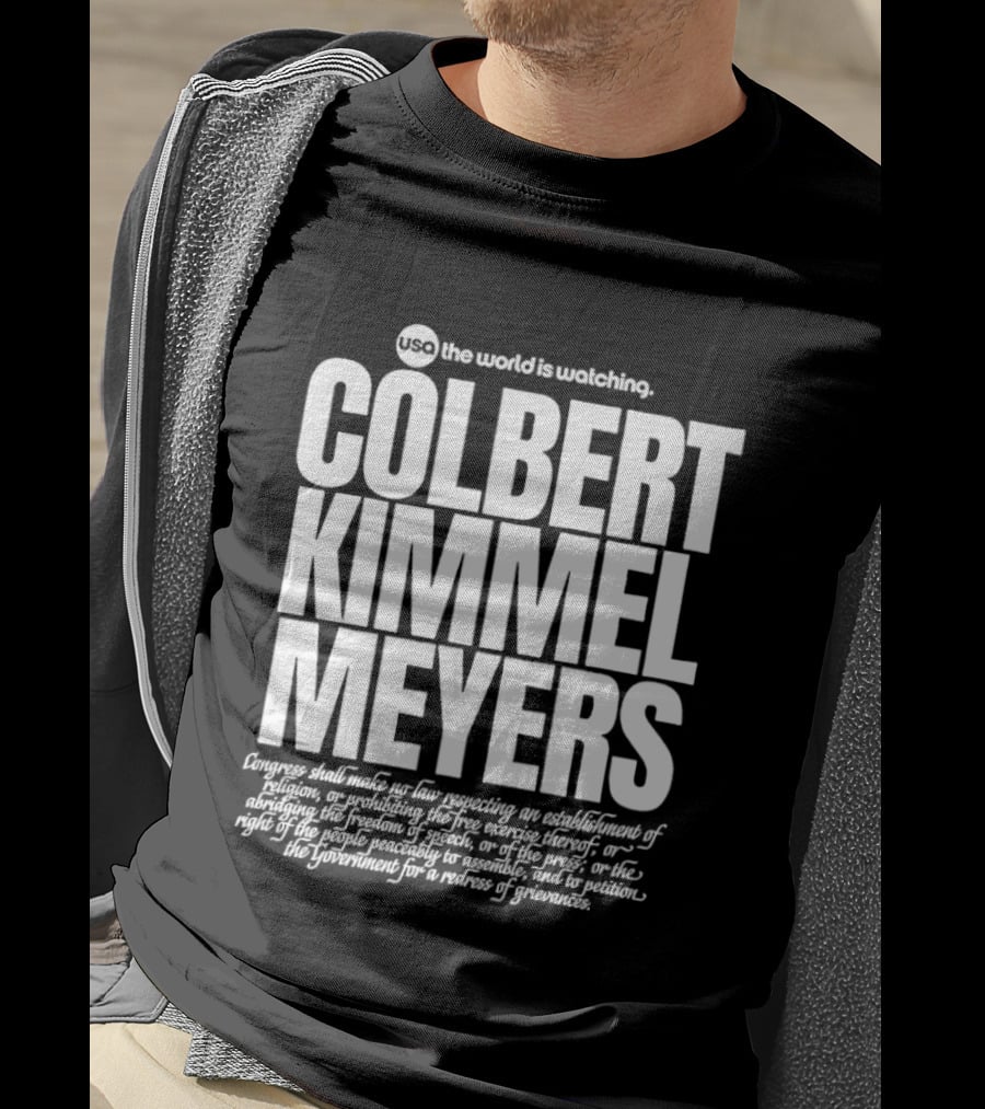 USA The World Is Ing Colbert Kimmel Meyers T-Shirt