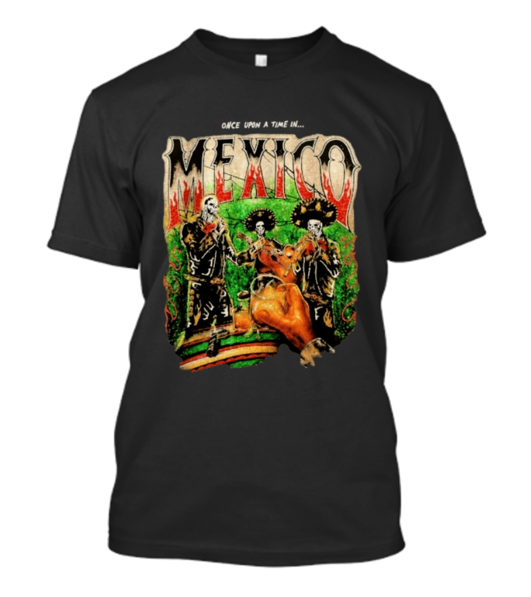 Warren Lotas Mexico Day Of The Dead Mariachi Skulls T-Shirt