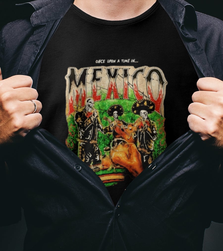 Warren Lotas Mexico Day Of The Dead Mariachi Skulls T-Shirt