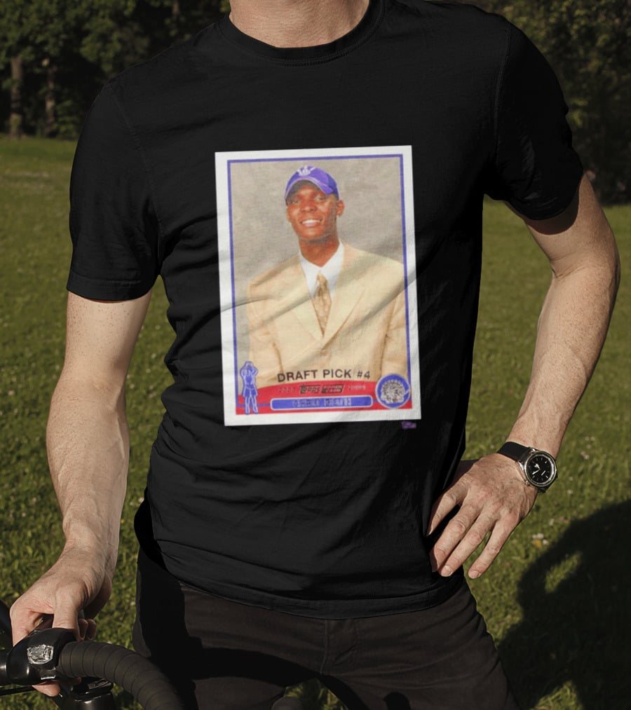 Toronto Raptors Chris Bosh 2003 Topps Draft Pick #4 Basketball Card T-Shirt